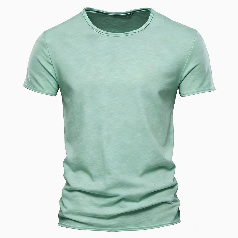 Summer men's new solid color V-neck short-sleeved T-shirt  men's fashion