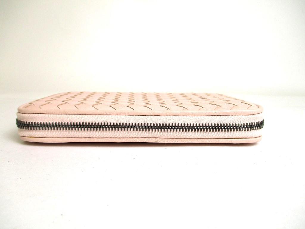 Authentic BOTTEGA VENETA Intrecciato Light Pink Leather Round Zip Wallet Purse #a442  Refurbished