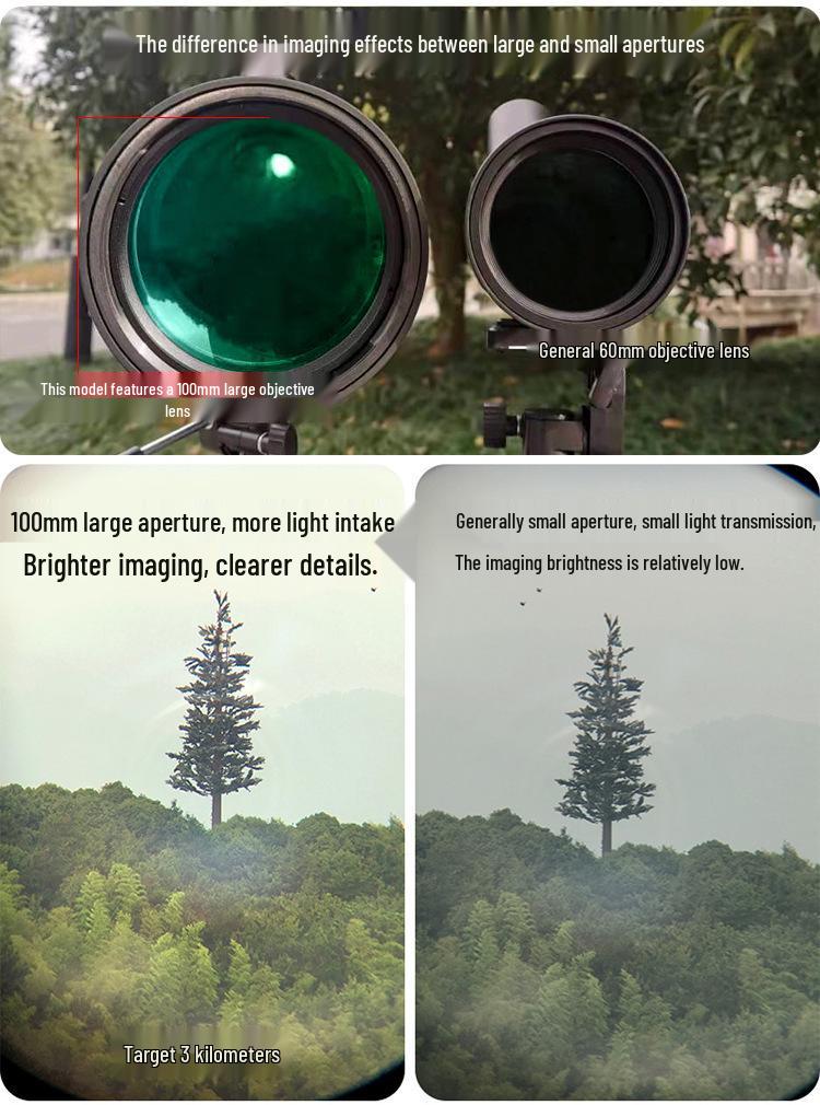 HD 25-75x100 Night Vision Monocular Telescope for Bird Watching