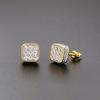 Punk Stud Earrings for Men Hip Hop Classic Iced Out Zircon Accessories Crystal Earings Fashion Hippie Jewelry Wholesale OHE127