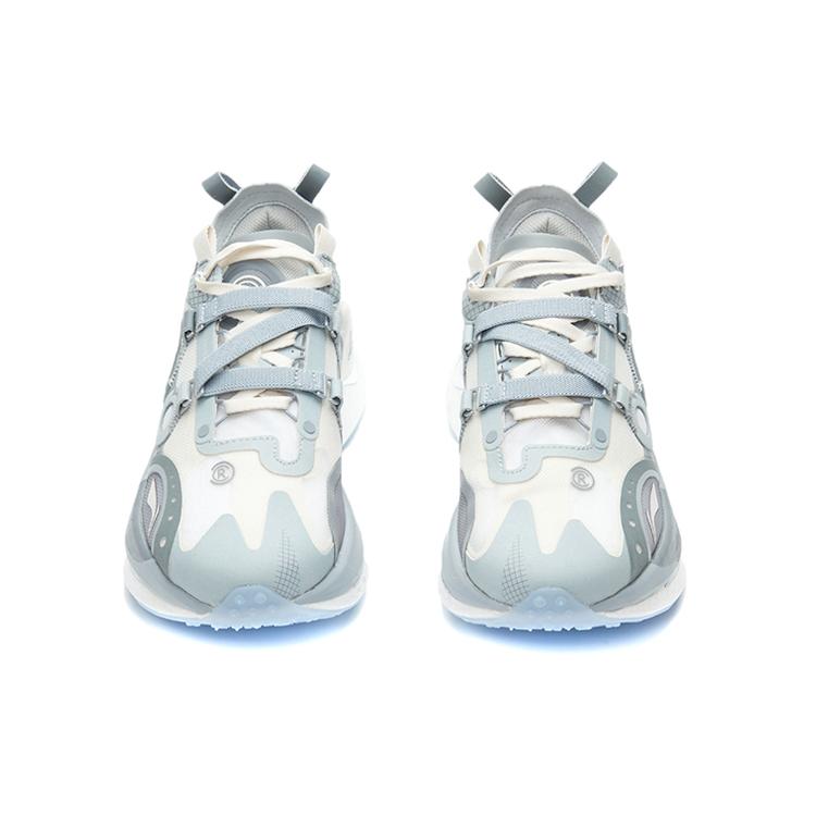 Li Ning Shadow CRC  Comfortable And Trendy Abrasion Resistant Breathable Low top Running Shoes Men's Gray White ARHR087-3