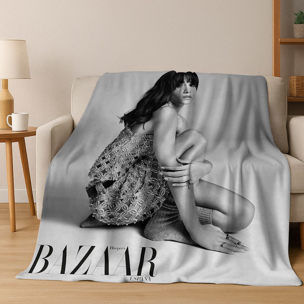 3D A-Aitana Spanish Singer Art Flannel Blanket,Cozy Soft Throw Blanket for Home Bedroom Bed Sofa Picnic Office Cover Gift Kids