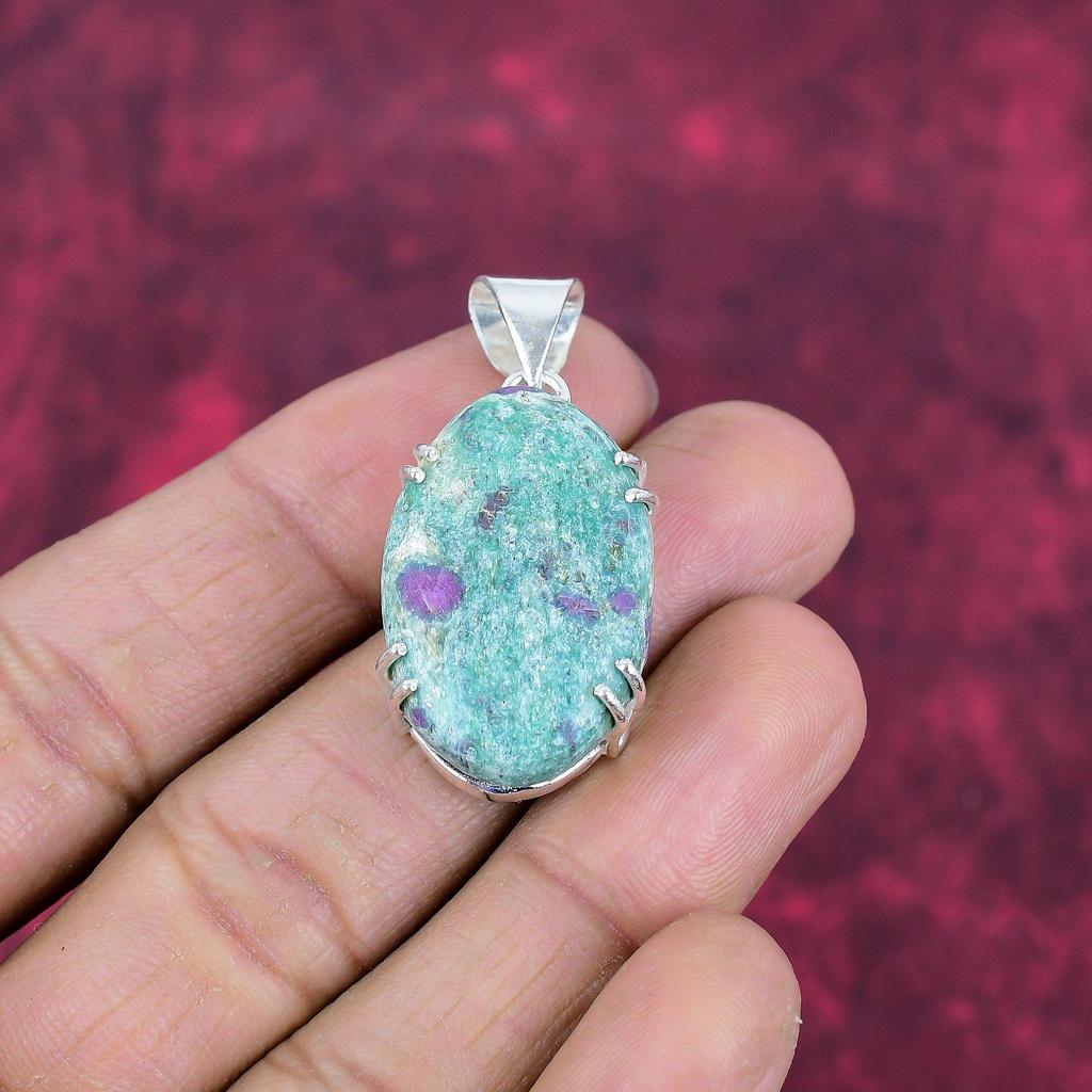Ruby In Fuchsite 925 Solid Sterling Silver Pendant, Handmade Gemstone Pendant Jewelry, Gifts For Wife Brand New Pendant