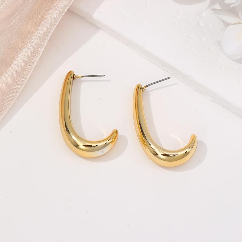 Creative gold stud earrings light luxury earrings niche design sense gold stud earrings high sense earrings jewelry accessories