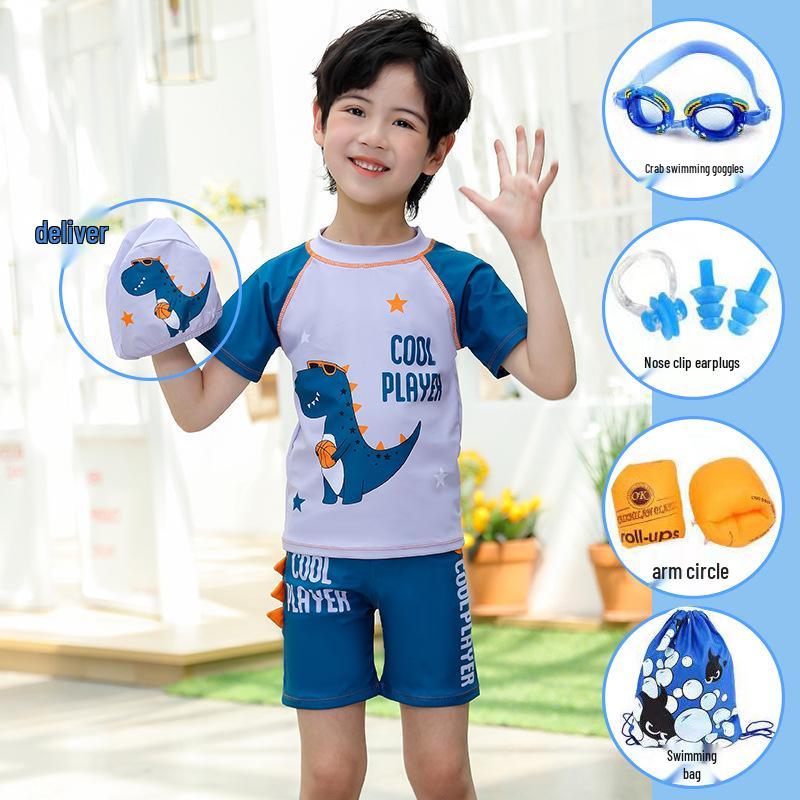 

Детский мужской быстросохнущий купальник 2024: Раздельный купальник с солнцезащитой S/M/L 120 (30-40 lbs)