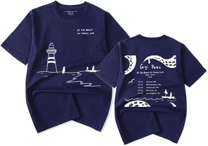 

Gigi Perez TShirt at The Beach in Every Life Tour 2025 Women Unisex Vintage 90s Fashion Short Sleeve 4XL