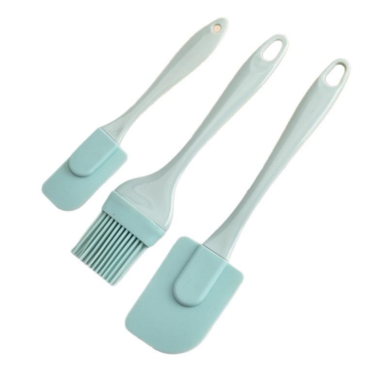 Silicone Spatula and Oil Brush Set - Heat Resistant, Detachable, 3 Pieces for Baking and Cooking