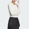 Adidas Solid Color Casual Hollow Slim Fit Long Sleeve T-Shirt Women Tops Pink White JJ1594