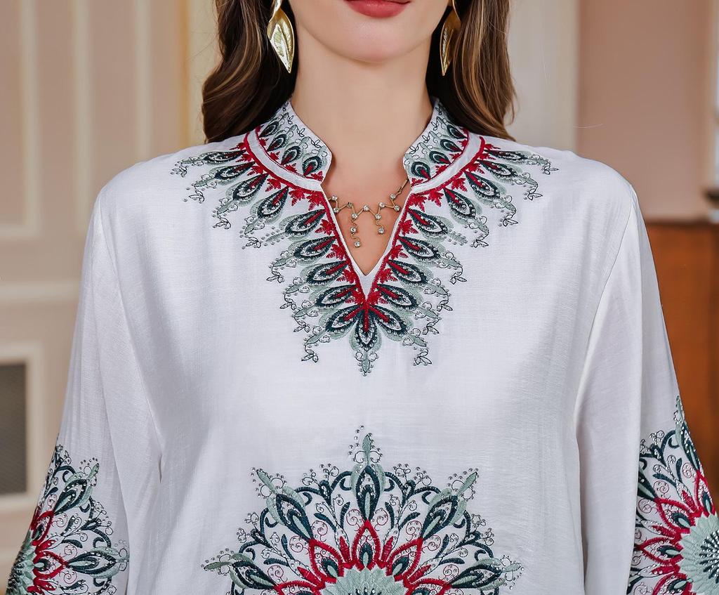 New Light Luxury Embroidered Muslim Abaya Dress - Dubai Style Evening Gown