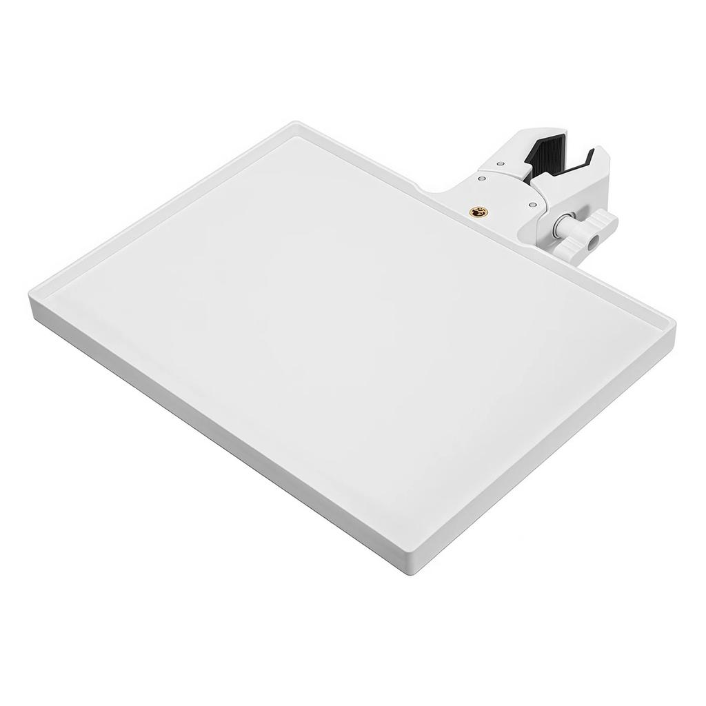 Adjustable Mic Stand Tray, 225×165mm Sound Card Platform,O-Type Clamp Fits 13-47mm Tubes, for Live Streaming Recording