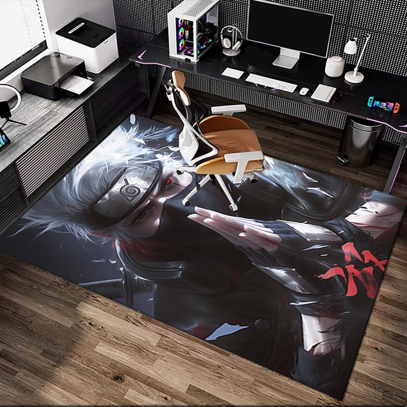 naruto Rug Ideal for Reading Room, Multi-purpose Office Chair Sofa Carpet, Anti-slip Printed Home Area Rug