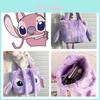 Must-have Gift For Girls Disney Lilo&stitch Lavender Angel Plush Shoulder Bag