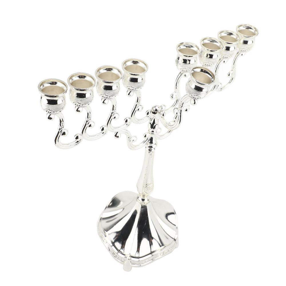4pcs Silver Candle Holder 9 Branch Candelabra Decorative Candlestick Wedding Decoration