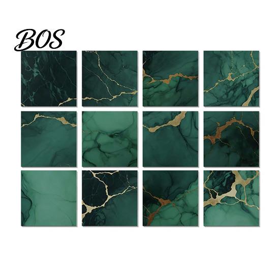 Realistic Stone Texture Wall Stickers 12PCS Imitation Marble Pattern Stickers, Self-Adhesive Waterproof EVA Self Adhesive Tiles for Interior