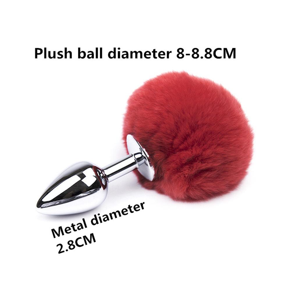 Small Size Metal Rabbit Tail Anal Plug Bunny Butt Plug Stainless Steel Booty Beads Stainless Sex