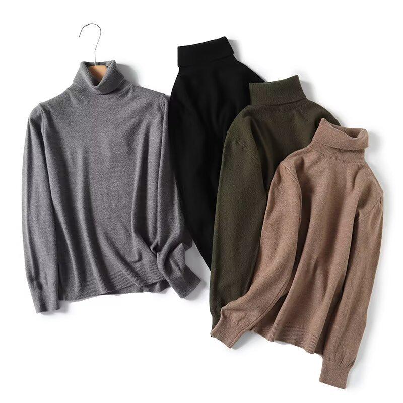 

Spring 2025 Women s Slim-Fit High-Neck Long-Sleeve Knitted Sweater Medium чёрный