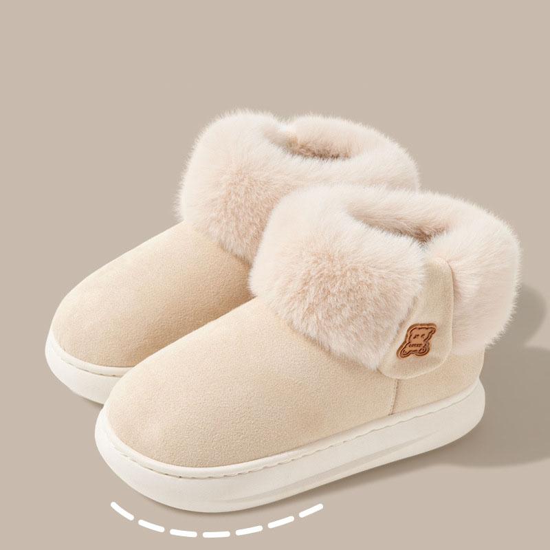 Lady Boots Winter Shoes For Women Flat Heel Plush Clogs Platform Round Toe Boots-Women Australia Lolita Ankle Fur Leather