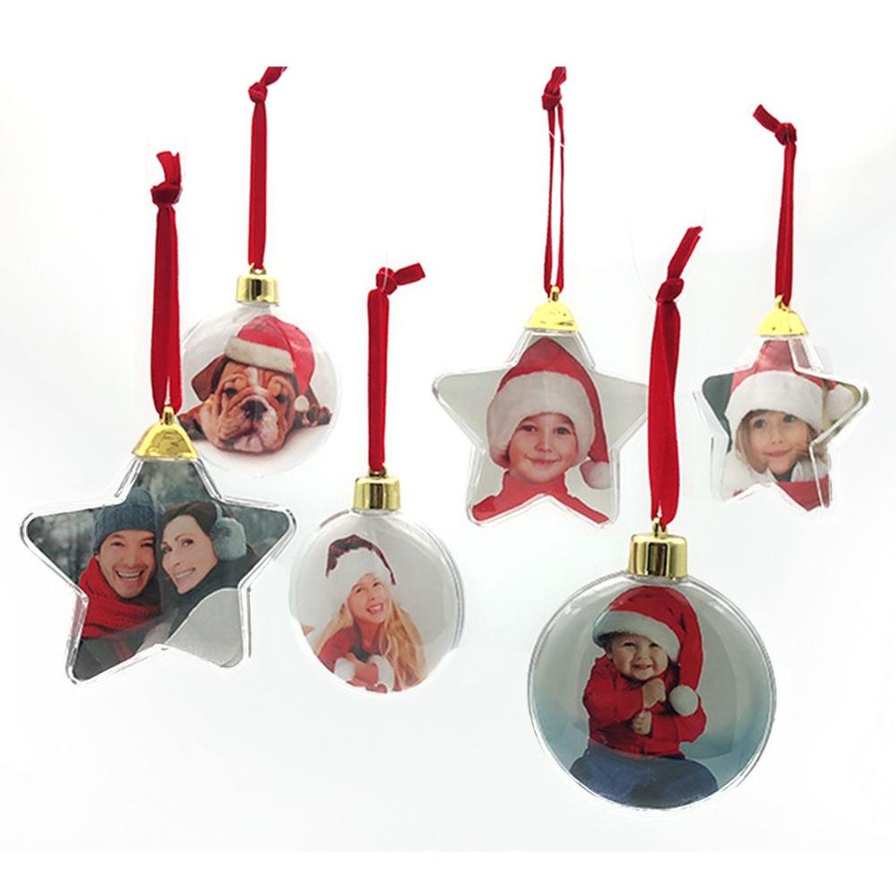 Závěsná šňůra Kreativní tvar Vánoční ozdoby Průhledná koule Novoroční dárky Fotorámeček