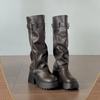 Platform Thick Sole Women Knight High Boots Fashion Height Increase Shoes Female Vintage Punk Long Booties Zapatos De Muje