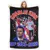 Charlie Kirk A True Patriot Blanket Quality Soft Warm Bedding Throws Spring Girls Boys Living Room Street Trend Bedspread