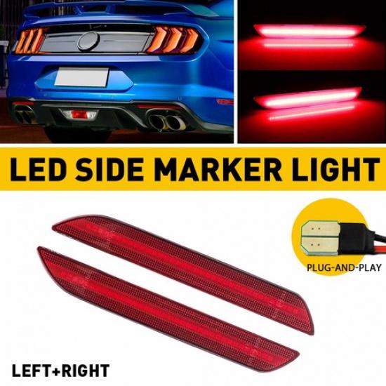2X Rear LED Bumper Side Signal Marker Light Dynamic 2015- For Ford Mustang