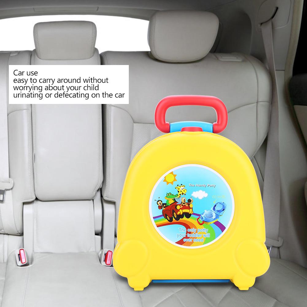 Kids Small Portable Toilet Travel Carry Seat Potty Baby Training Bedpan Yellow