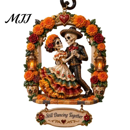Vnitřní bytové doplňky Ozdoba na Den mrtvých, Mexická květinová kostra Závěsná dekorace, Akrylové Potřeby pro oslavu Festivalu Dia De Los Muertos