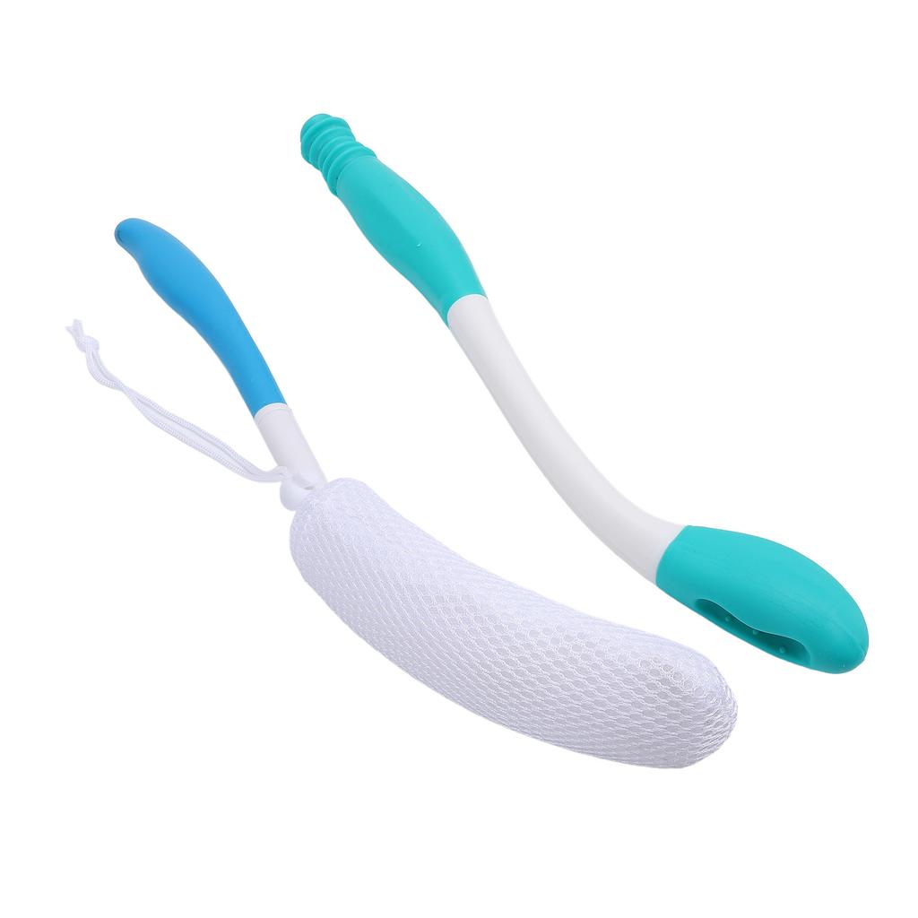 Strumento per pulire il sedere Ausilio per il bagno Pulitore per il sedere Manico curvo antiscivolo Set di spazzole per doccia e bagno