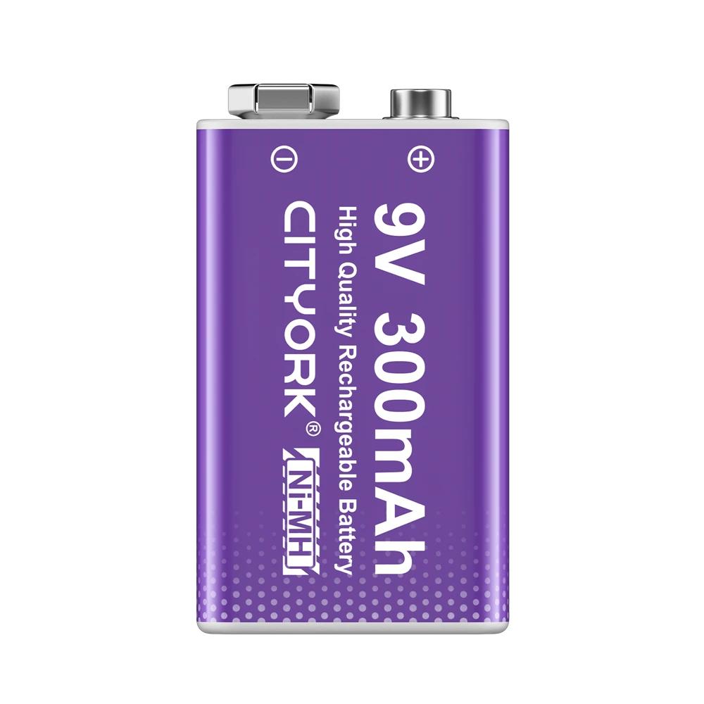 Cityork 9V NIMH Akku 6F22 9 Volt NI-MH Batterien 9V für Rauchmelder Spielzeug Drahtlose Kameras Metalldetektor