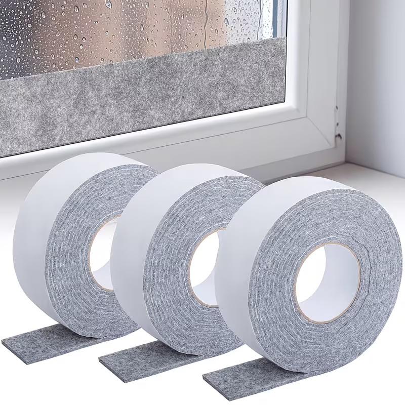 Window Anti-Condensation Absorbent Strip Self-Adhesive Reusable Felt Strip Door Windows Sealing Strip Moisture-Resistant