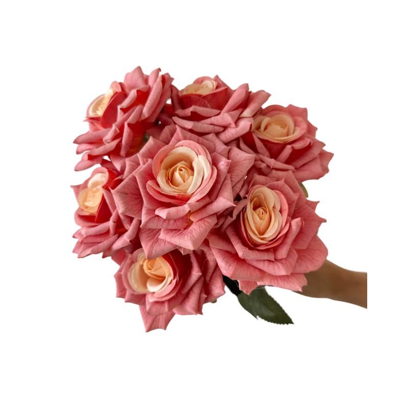 41Cm 7 Forks Silk Screen Rose Artificial Flower Wedding Living Room Decoration Road Guide Bouquet, Artificial Flower