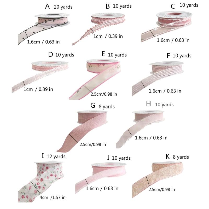 Flower Bouquet Decorative Ribbon Girly Style Series Bowknot Crafting Ribbon Handmade Gift Wrapping Binding Streamers