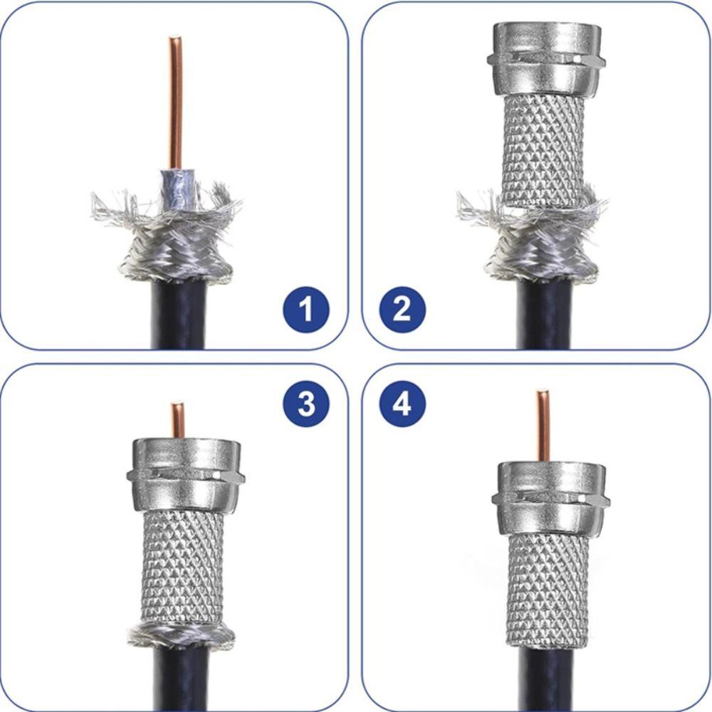10Pcs 75 Ohm F Type Coaxial Adapter Coax Cable Quick Connector  for TV Satellite Antenna Coax Cable