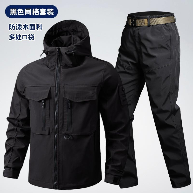 

Assault Suit Men s Wear-resistant Crotch Elastic Grid Camouflage Overalls Jacket Tooling Outdoor 170 Suggestion 110-120 kg