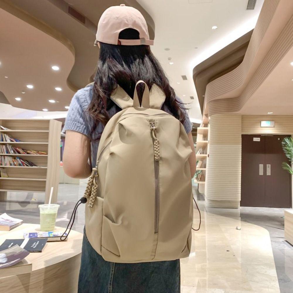 High Capacity Trendy Ins Backpack Multi-pocket School Bags  Female Junior High School