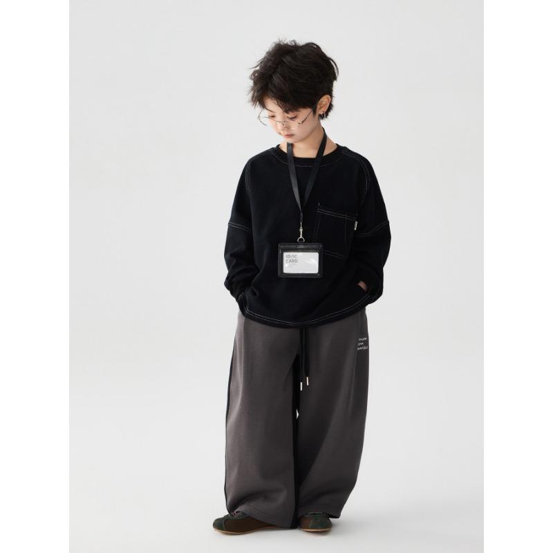 Kids Casual Loose Long Sleeve Solid Cotton Bottoming T Shirt For Boys And Girls