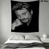 Johnny Hallyday Rock Legend Remembered Tapestry Background Cloth Fashion Print Christmas Gift Work Of Art Background Wall Hanging Cloth