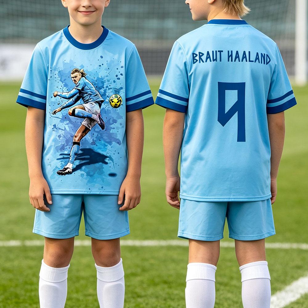 Norvēģija Haaland 9. numurs Futbola T-krekls