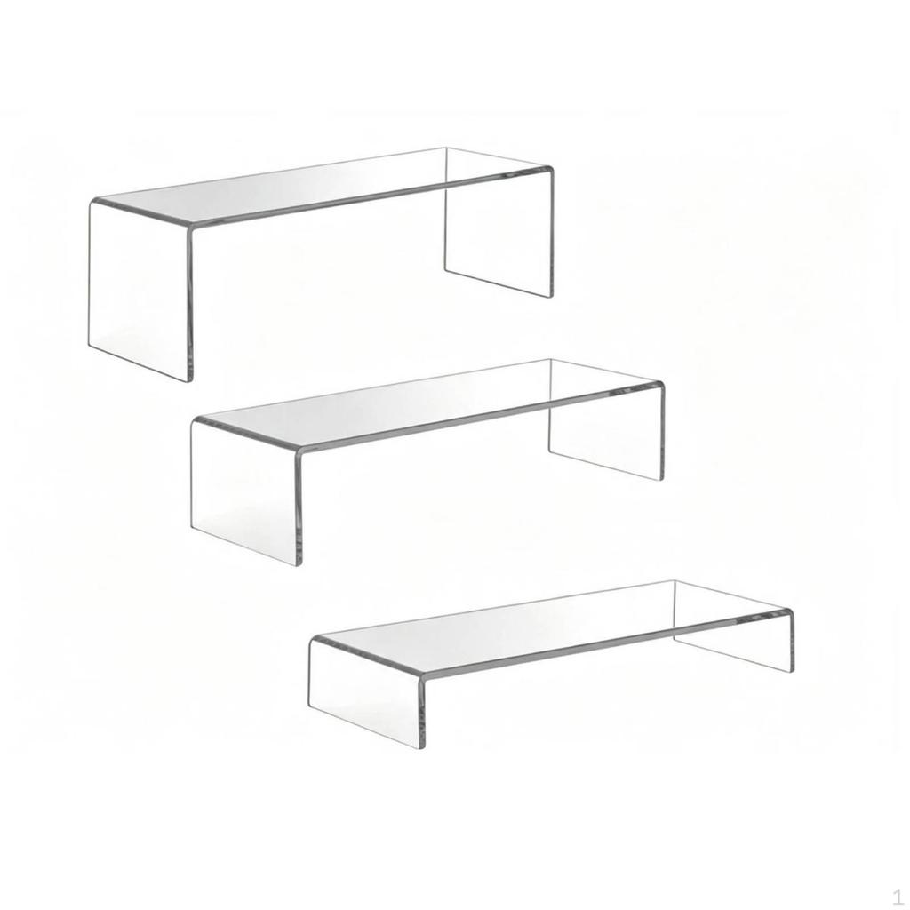 Stepped Display Riser Clear UConfiguration Transparent Cupcake Stand for Collectors,