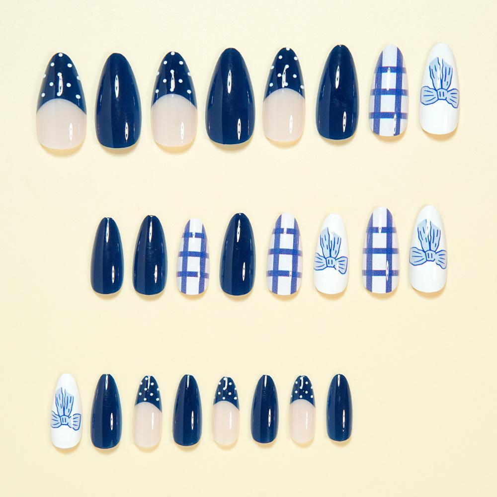 Elegant blue French blue bow striped blue white checkerboard wearing armor cute white polka dots