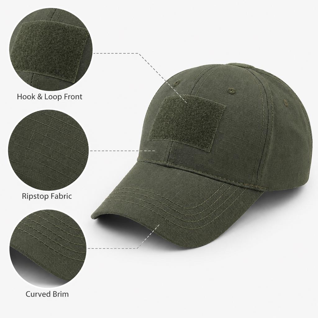 Berretto da Baseball Tattico Mimetico Con Patch Hook & Loop, Cappello da Sole Regolabile per Esterno per Uomini Donne Escursionismo Campeggio