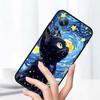 Cute cartoon cat illustration For Xiaomi Mi 15 14 13 13T 12 12T 12S 11 11i 11T Pro Ultra Lite 5G Black Soft Phone Case