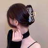 Bow checkerboard hairpin female design hair accessories back head hair disc catch metal shark clip