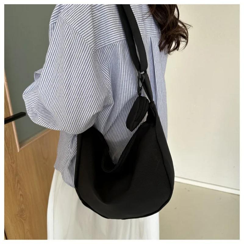 Canvas Bag Female Mori Department Crossbody Bag College Student Dumpling Bag For Daily Use Shopping Casual Outings