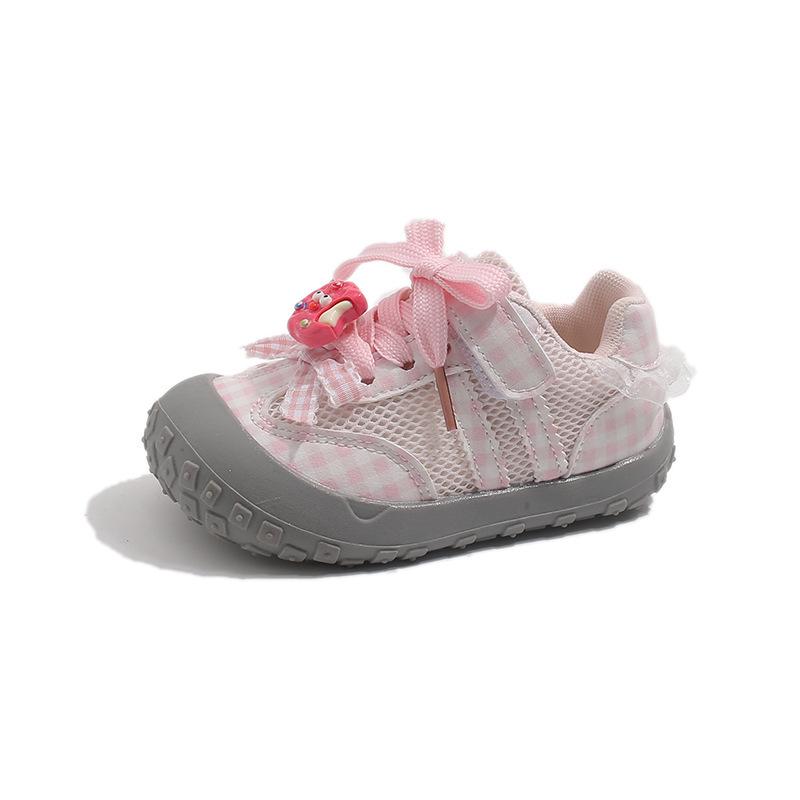 2026 Breathable Cartoon Girls' Skate Shoes - Spring/Summer Mesh Casual Sports Shoes for Kids