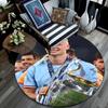 Erling Printed Round Rug, Non Slip Washable Circular Carpet For Living Room Bedroom Playroom, Sports Fan Decor, Holiday Birthday Gift
