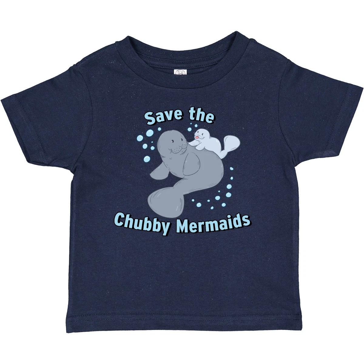 Inktastic Save The Chubby Mermaids With Cute Manatees Baby kids boys T-Shirt Animals Mommy 100