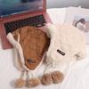 Thickened Cat Ear Pullover Hat Keep Warm Ear Protection Hat Kawaii Plush Beanie Hat  Streetwear