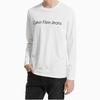 Calvin Klein Logo Printed Crew Neck Long Sleeve T-Shirt Men Tops White J319455-YAF
