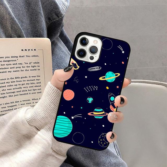 Aesthetic Planet Phone Case For iPhone 17 Air 14 13 12 16Pro Max 15 Plus Max Cover Shell Coque